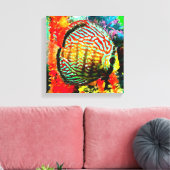 Discus aquarium vis canvas print (Insitu (Woonkamer))