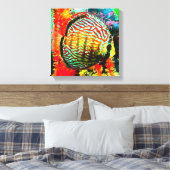 Discus aquarium vis canvas print (Insitu (Slaapkamer))