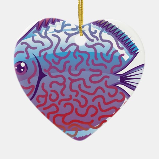 Discus Aquarium vis Keramisch Ornament (Voorkant)
