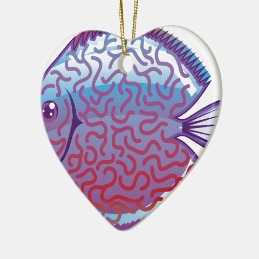 Discus Aquarium vis Keramisch Ornament (Links)