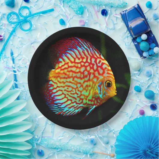 Discus aquarium visetenpapier bord (Feest)