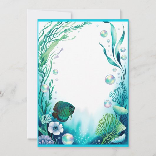 Discus Fish Aquarium Wedding Party uitnodiging (Voorkant)