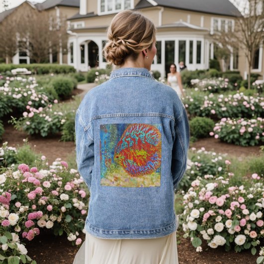 Discus Fish Denim Jeans Jas Denim Jacket (Huwelijk Achterkant)