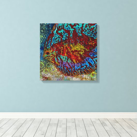Discus Fish Stretched Canvas Print (Insitu (Houten vloer))