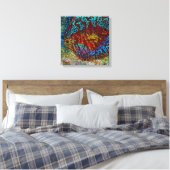 Discus Fish Stretched Canvas Print (Insitu (Slaapkamer))
