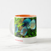 Discus fish tweekleurige koffiemok (Voorkant links)
