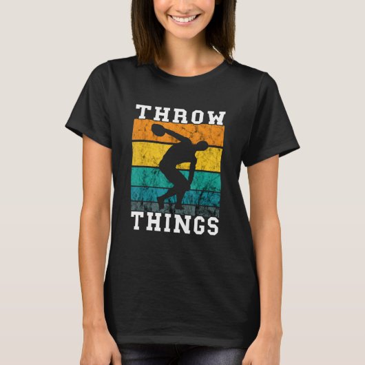 Discus Gooi Retro Gooi Dingen Discus Thr T-shirt (Voorkant)