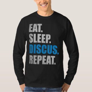 Discus Gooi Sport Eet Slaap Discus Herhaal Discus T-shirt