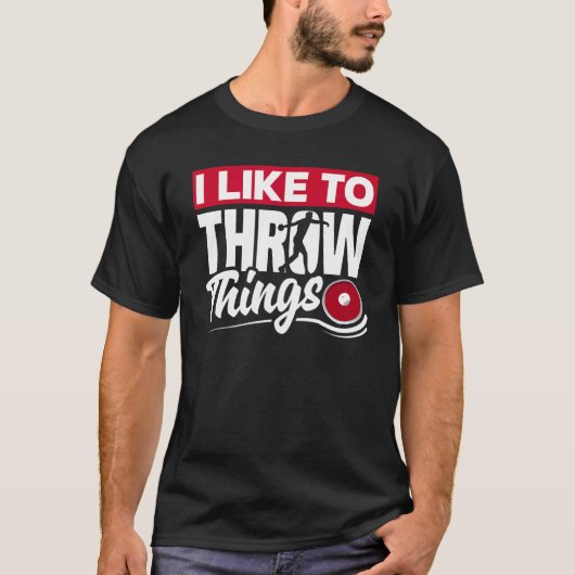 Discus gooien discuswerper track en veld als t-shirt (Voorkant)