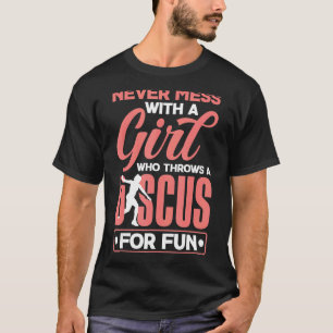 Discus gooien discuswerper track en veld fem t-shirt