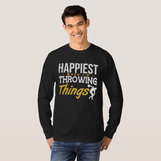 Discus Happiest Throwing Things Discus Throwing T-shirt (Voorkant volledig)
