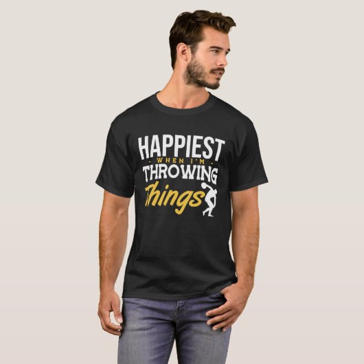 Discus Happiest Throwing Things Discus Throwing T-shirt (Voorkant volledig)