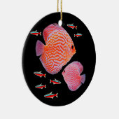 Discus Kardinaal Tetras Aquarium Fish Tank Lovers Keramisch Ornament (Rechts)