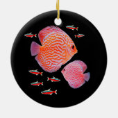 Discus Kardinaal Tetras Aquarium Fish Tank Lovers Keramisch Ornament (Achterkant)