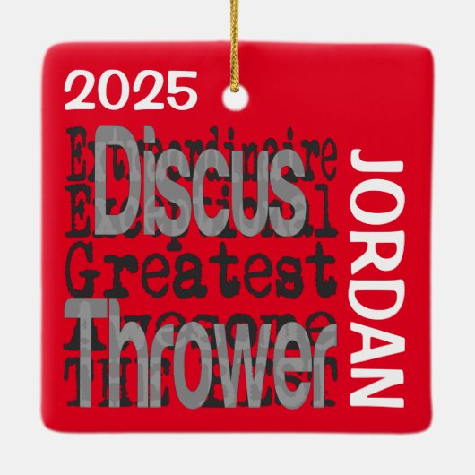 Discus Thrower Extraordinaire CUSTOM Keramisch Ornament (Achterkant)