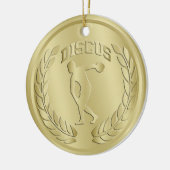 Discus Thrower Gold Toned Medal Ornament (Links)