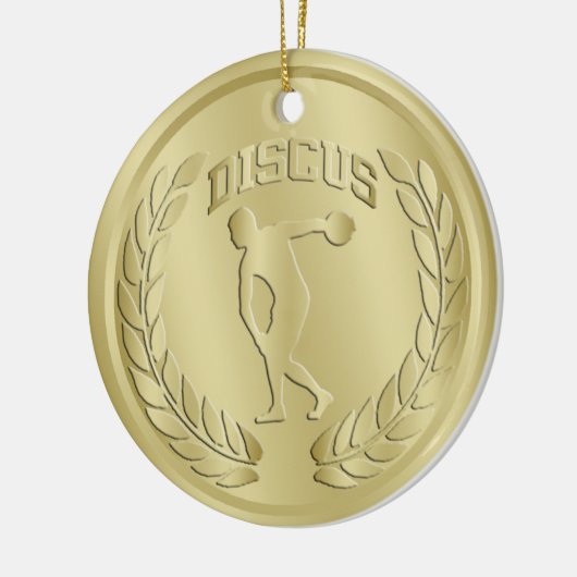 Discus Thrower Gold Toned Medal Ornament (Links)