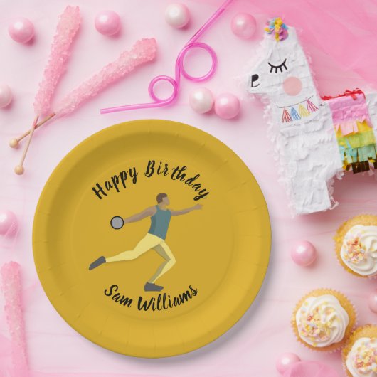 Discus Throwing Papieren Bordje (Feest)