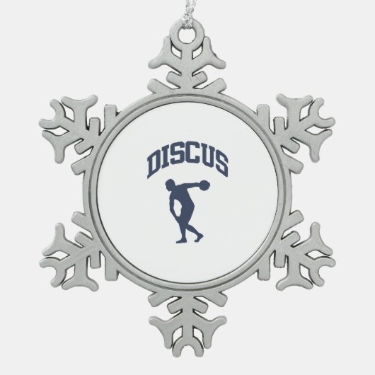 Discus Tin Sneeuwvlok Ornament (Voorkant)