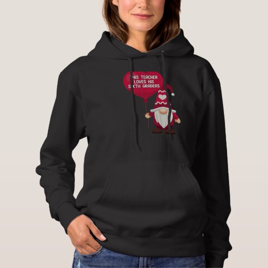 Discussie hartslag 6e graad leraar liefde hoodie (Voorkant)
