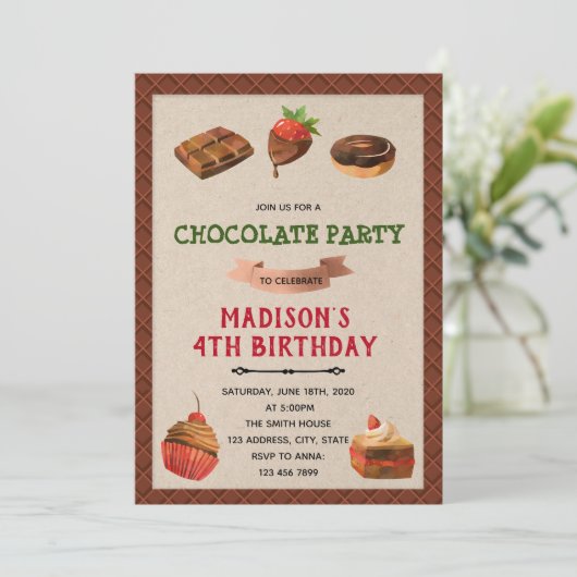 Discussie over cute chocolade kaart (Staand voorkant)