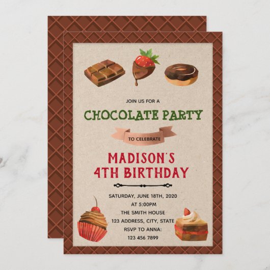 Discussie over cute chocolade kaart (Voorkant / Achterkant)