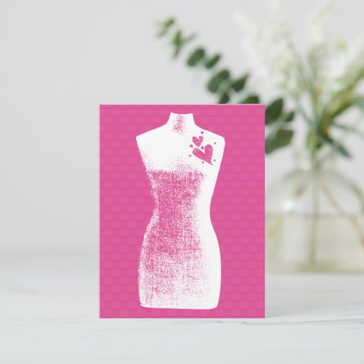 Discussieprift Nachtroze Bachelorette Kaart (Staand voorkant)