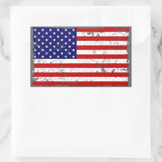 Discussiesticker op Amerikaanse vlag Rechthoekige Sticker (Tas)