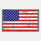 Discussiesticker op Amerikaanse vlag Rechthoekige Sticker (Voorkant)