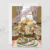 Discussieuitnodiging (Floral Table Setting) Kaart (Voorkant)