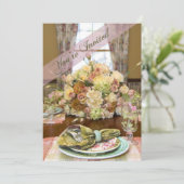 Discussieuitnodiging (Floral Table Setting) Kaart (Staand voorkant)