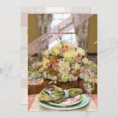 Discussieuitnodiging (Floral Table Setting) Kaart (Voorkant / Achterkant)