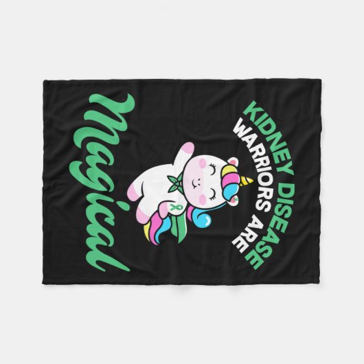 Disease Warrior Magical Eenhoorn Nierbewustzijn Fleece Deken (Voorkant (Horizontaal))