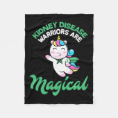 Disease Warrior Magical Eenhoorn Nierbewustzijn Fleece Deken (Voorkant)
