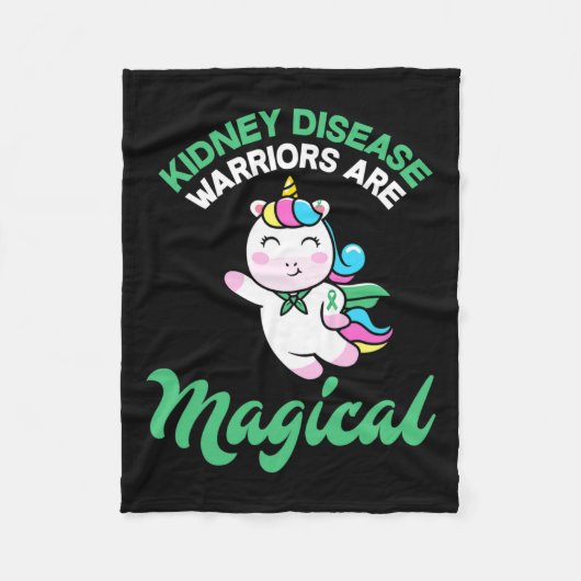 Disease Warrior Magical Eenhoorn Nierbewustzijn Fleece Deken (Voorkant)