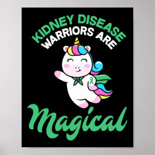 Disease Warrior Magical Eenhoorn Nierbewustzijn Poster