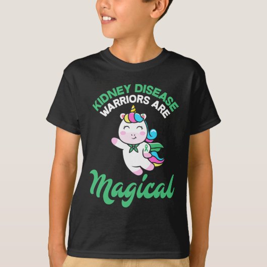 Disease Warrior Magical Eenhoorn Nierbewustzijn T-shirt (Voorkant)