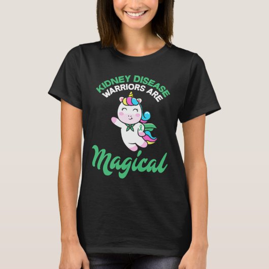 Disease Warrior Magical Eenhoorn Nierbewustzijn T-shirt (Voorkant)