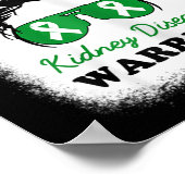 Disease Warrior Nierziekte Awareness Messy Bun Poster (Hoek)