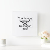 Diseña reloj de pared en blanco con tu foto vierkante klok (Huis)