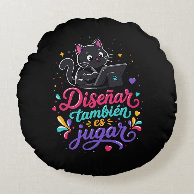 Diseñar también es jugar rond kussen (Voorkant)