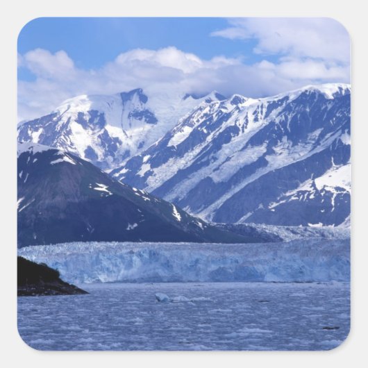 Disenchantment Bay en Hubbard Glacier, Vierkante Sticker (Voorkant)