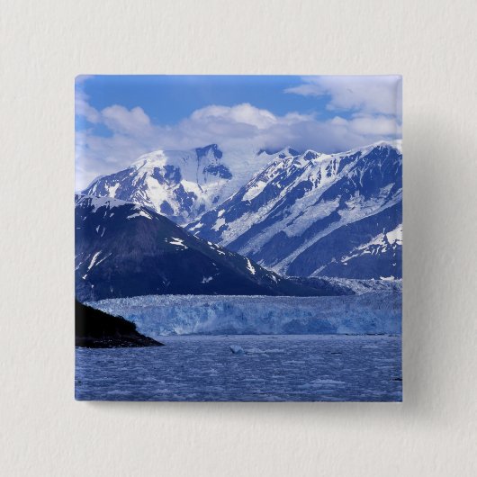 Disenchantment Bay en Hubbard-gletsjer, Vierkante Button 5,1 Cm (Voorkant)