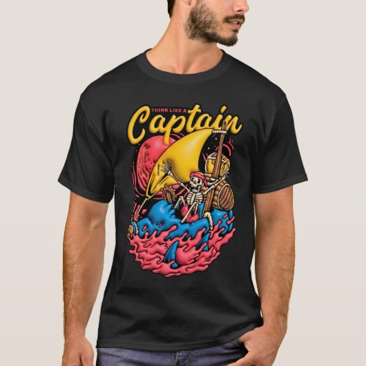 Diseño 3D Think Like a Captain T-shirt (Voorkant)