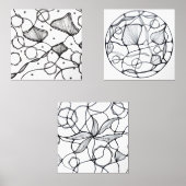 Diseño abstracto hecho a mano flores muurkunst sets (Voorkant)