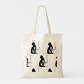 diseño con gato negro abstracto tote bag (Achterkant)