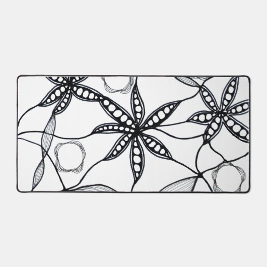 Diseño de flores abstractas en blanco y negro bureaumat (Voorkant)