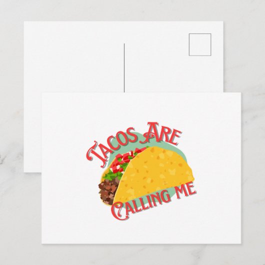 Diseño De Gastronomía Mexicana De Taco Briefkaart (Voorkant / Achterkant)