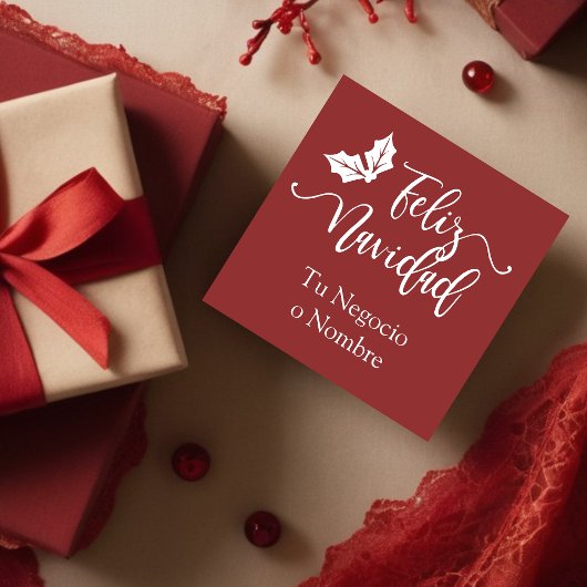 Diseño de Tipografía Feliz Navidad y Acebo Rubberstempel