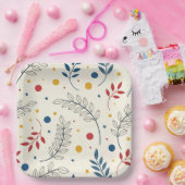 Diseño floral papieren bordje (Feest)